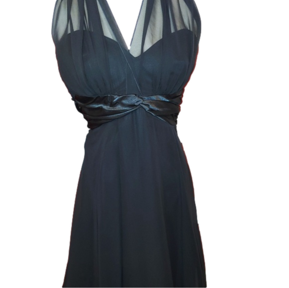 Connected Black Cocktail Party Halter Dress 6